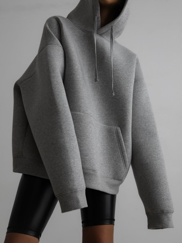 Oversized Neoprene Hoodie Sweatshirt