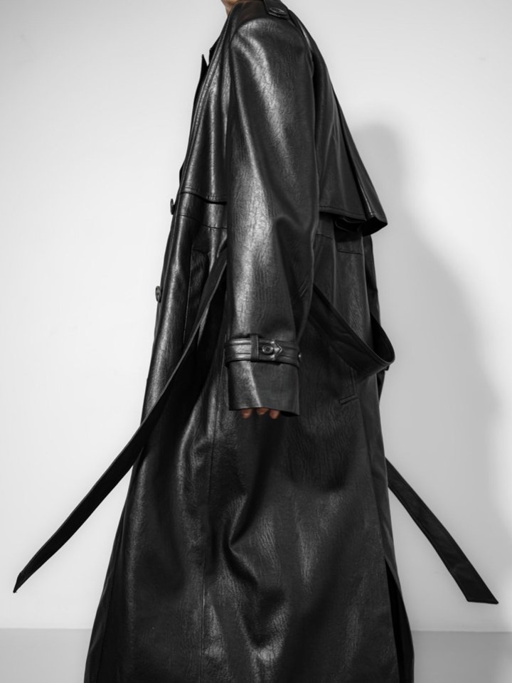 Oversized Double Breasted Vegan L Trench Coat
