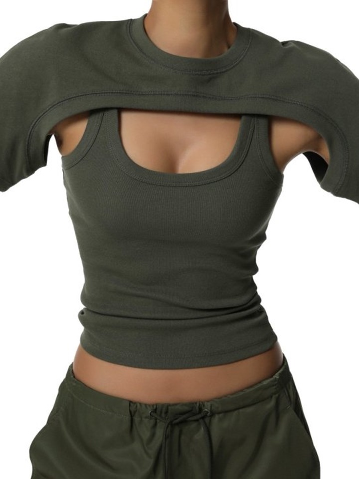 Bolero Layered Sleevless Tank Set Top