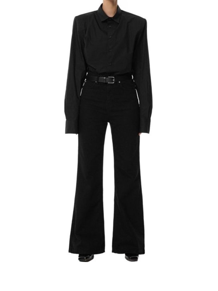 Classic High Waist Boots Cut Flared Black Jeans