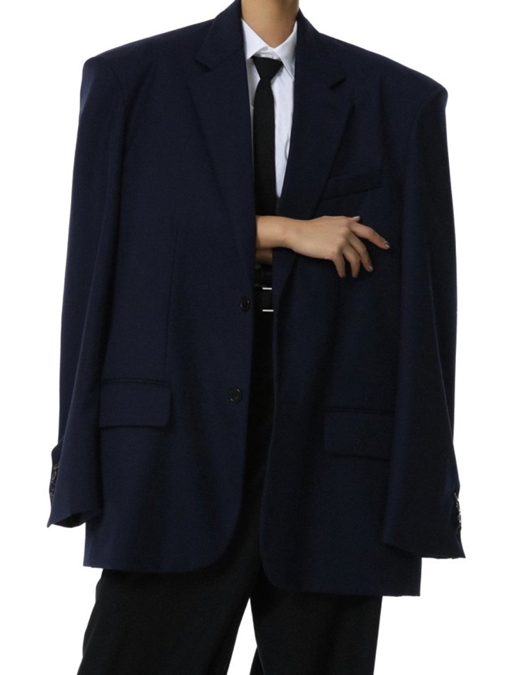 Maxi Oversized Single Breasted Two Button Blazer