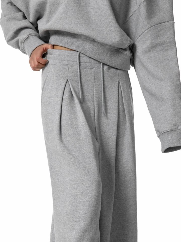 Pin Tuck Detail Sweat Wide Pants