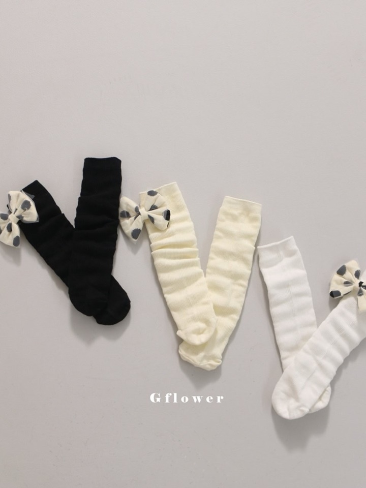 Dot Big Ribbon Knee Socks