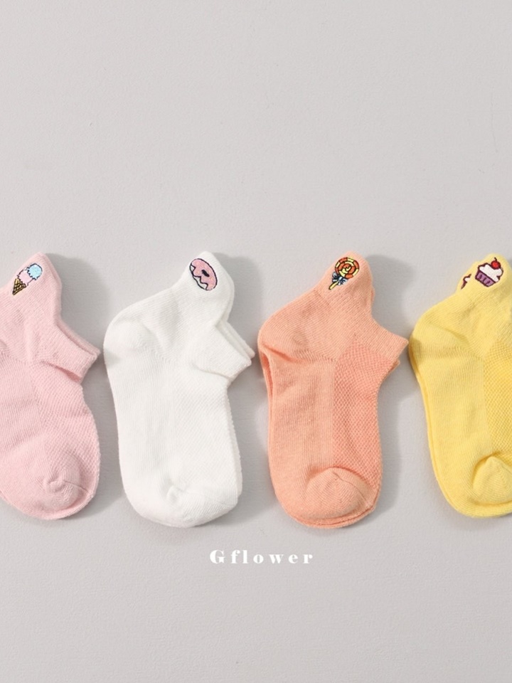 Ice Cream Embroidery Socks Set