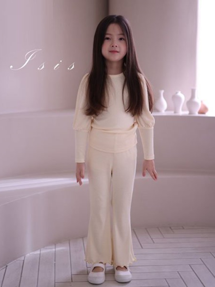 Sleeve Puff Top Bottom Set