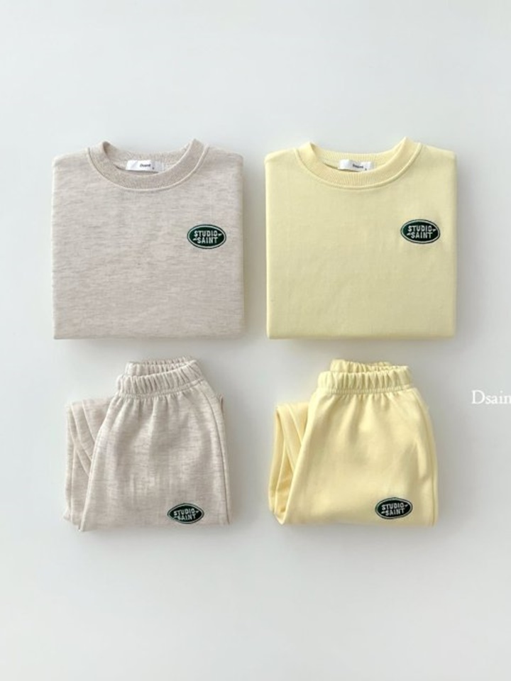 Circle Stu Embroidery Top Bottom Set