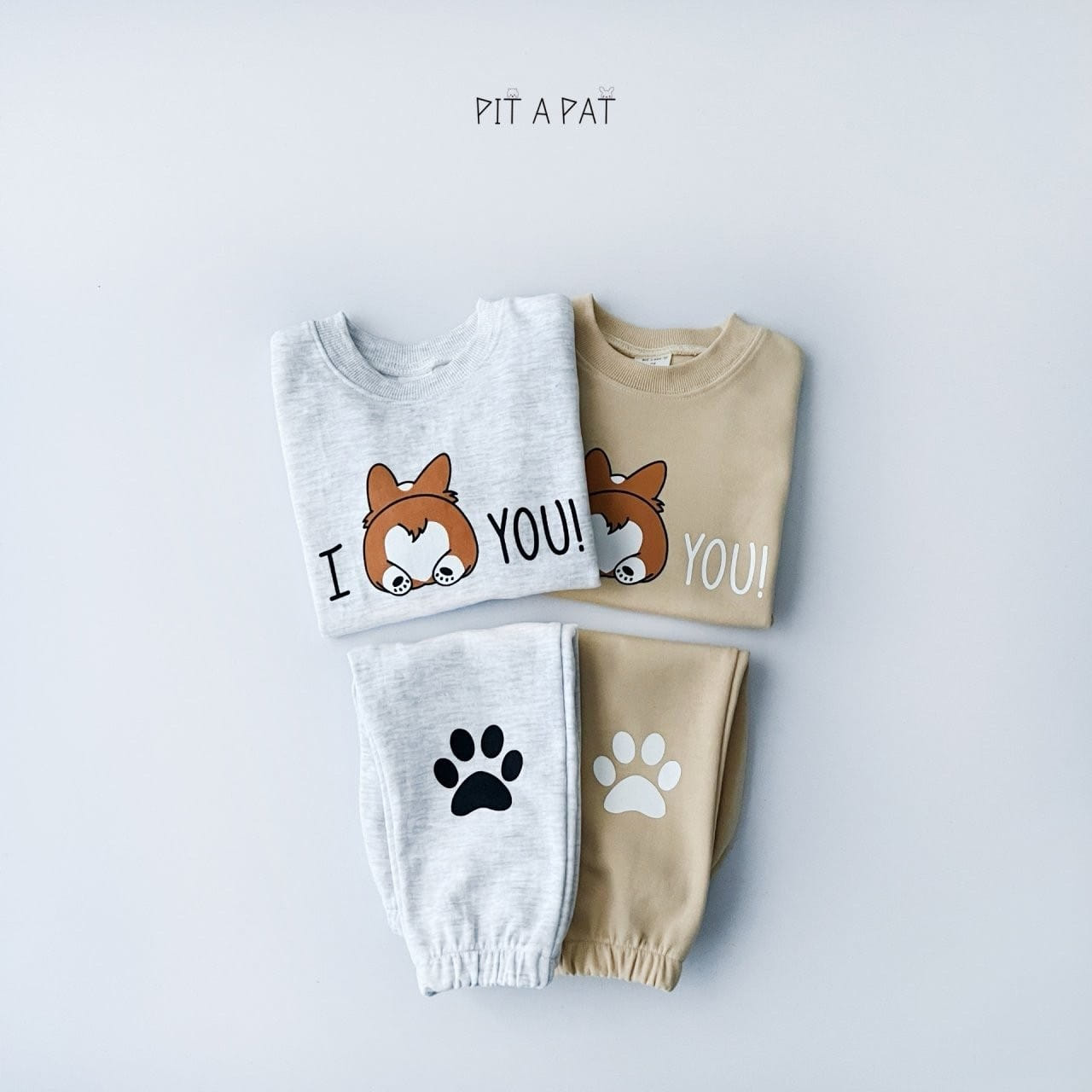 A-Market - Korean Children Fashion - #kidsstore - Corgi Love You Top Bottom Set