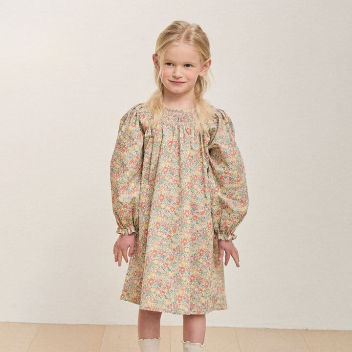 A-Market - Korean Children Fashion - #littlefashionista - London Flower One-Piece - 2