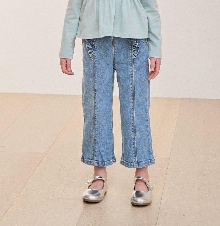 A-Market - Korean Children Fashion - #magicofchildhood - Lady Frill Denim Pants - 2