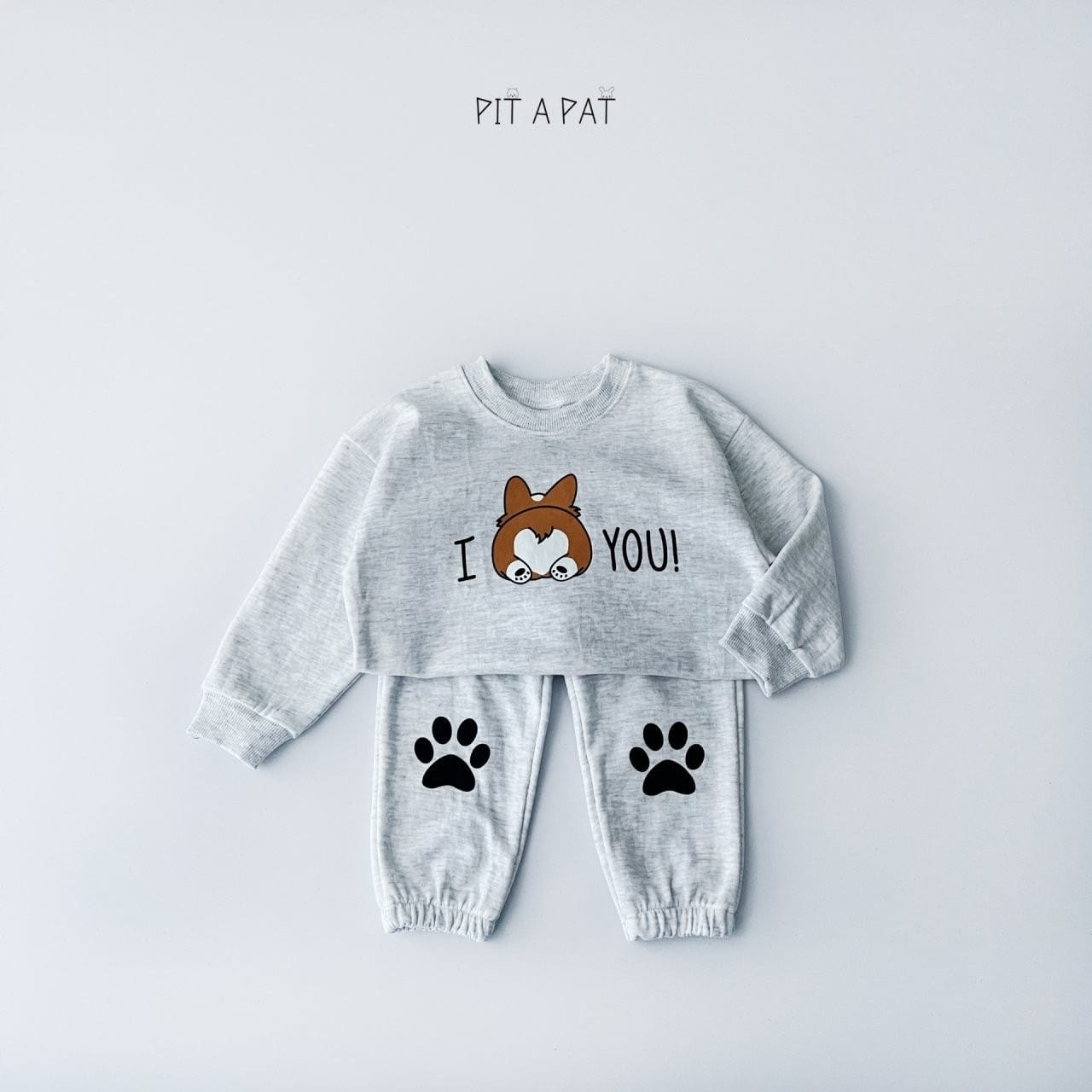A-Market - Korean Children Fashion - #prettylittlegirls - Corgi Love You Top Bottom Set - 7