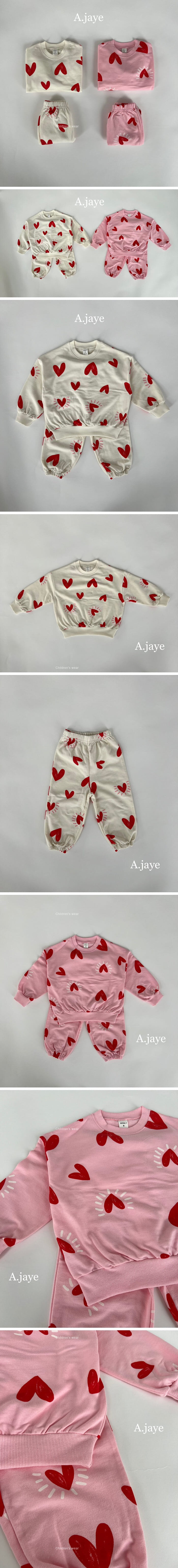 A.JAYE - Korean Children Fashion - #todddlerfashion - Heart Top Bottom Set - 2