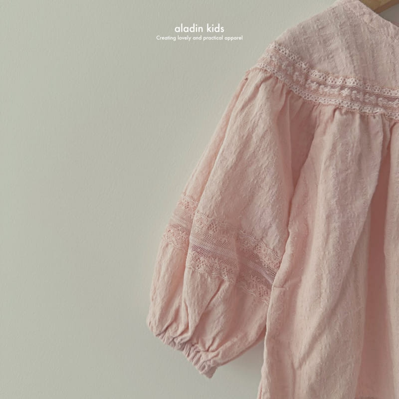 Aladin - Korean Children Fashion - #minifashionista - Signature Lace Yoke Blouse - 6