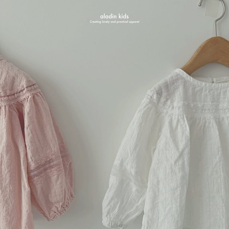 Aladin - Korean Children Fashion - #prettylittlegirls - Signature Lace Yoke Blouse - 7