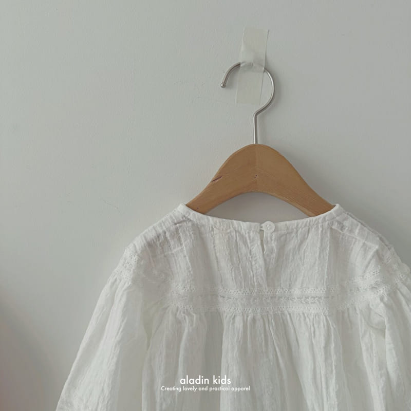 Aladin - Korean Children Fashion - #stylishchildhood - Signature Lace Yoke Blouse - 10