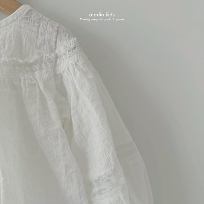 Aladin - Korean Children Fashion - #todddlerfashion - Signature Lace Yoke Blouse - 8