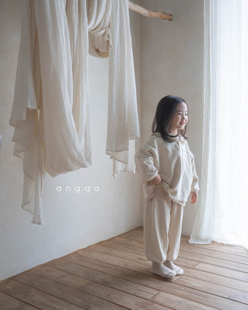 Anggo - Korean Children Fashion - #kidsstore - Milk Tea Top Bottom Set - 4