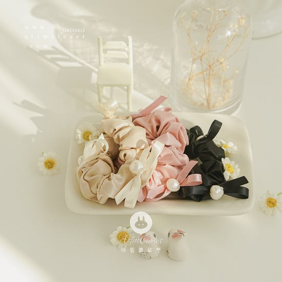 Arim Closet - Korean Children Fashion - #kidsstore - Pearl Point Ribbon Adult Chou Chou (1ea)