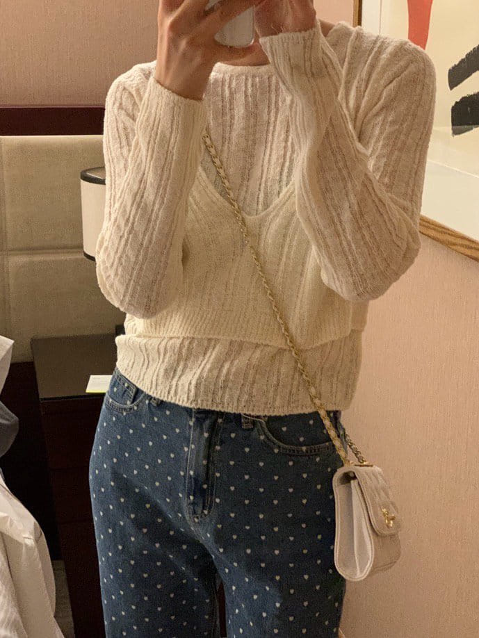 Atthismoment - Korean Women Fashion - #momslook - Bustier Knit - 2
