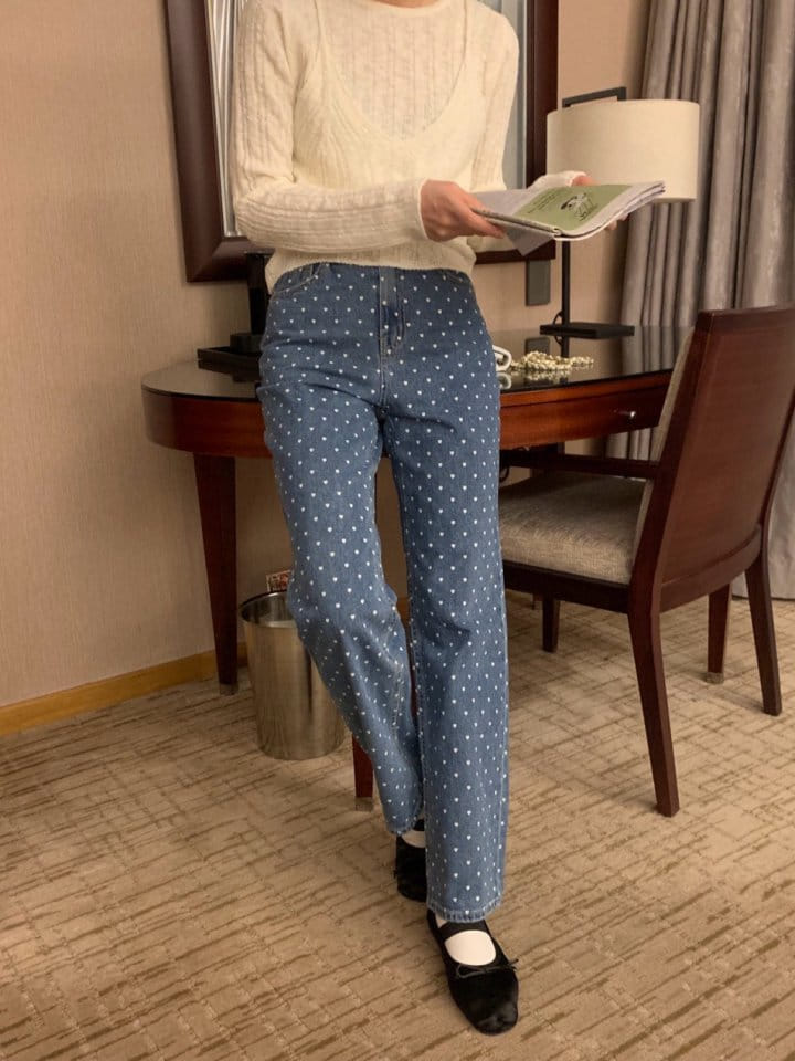 Atthismoment - Korean Women Fashion - #pursuepretty - Heart Denim Pants - 5