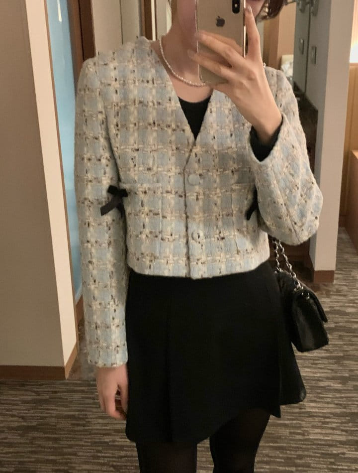 Atthismoment - Korean Women Fashion - #womensfashion - Ribbon Tweed Jacket - 2