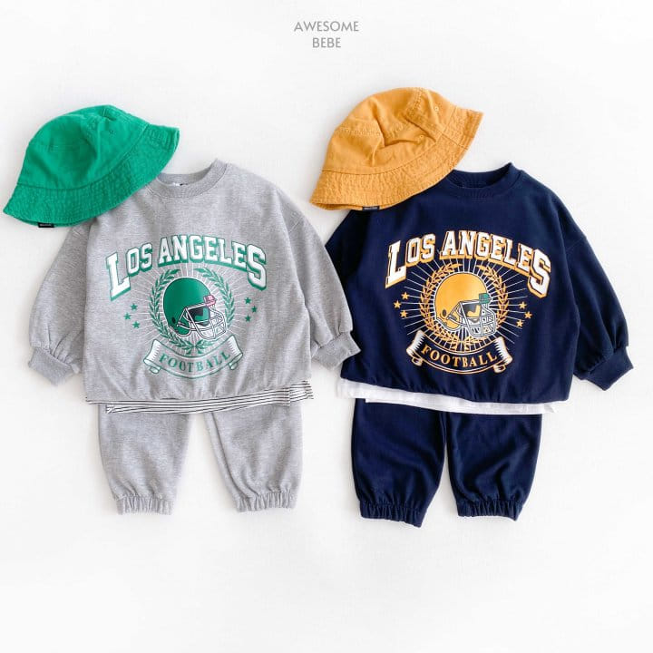 Awesome Bebe - Korean Children Fashion - #Kfashion4kids - Football Top Bottom Set
