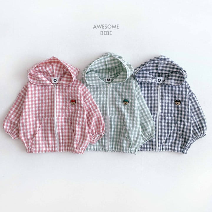 Awesome Bebe - Korean Children Fashion - #designkidswear - Check Bear Windbreak