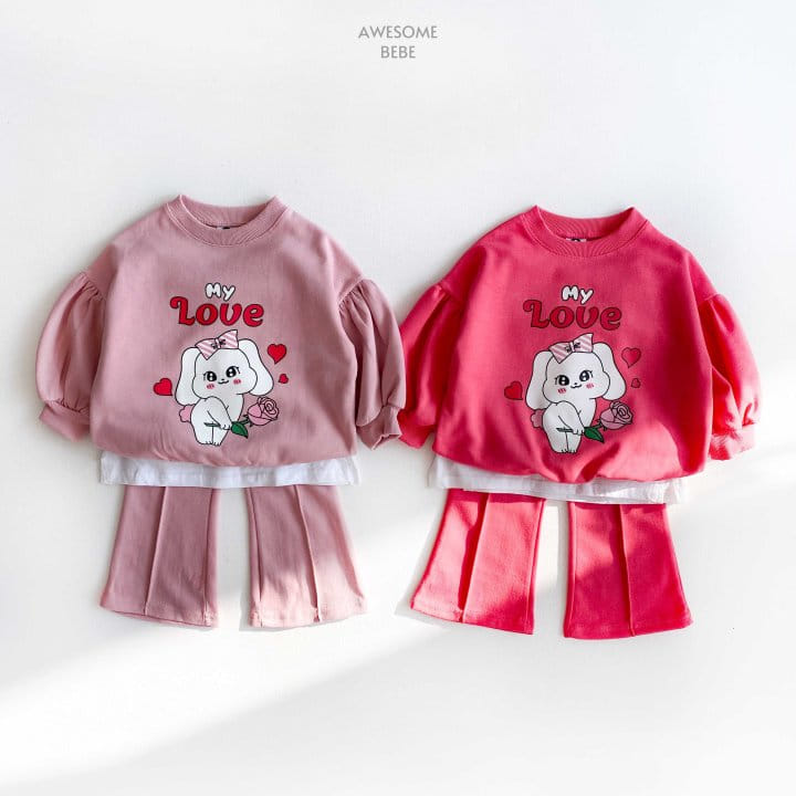 Awesome Bebe - Korean Children Fashion - #fashionkids - Love Top Bottom Set