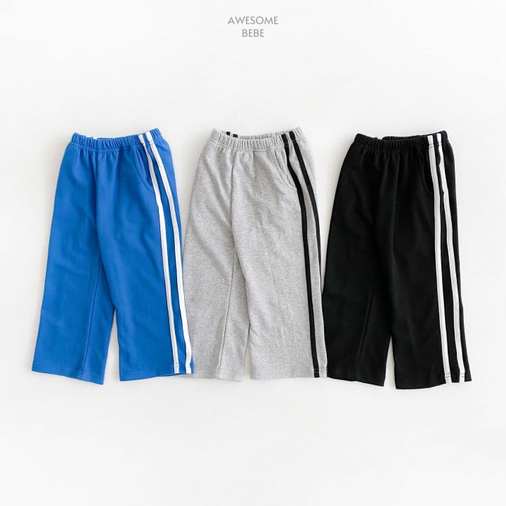 Awesome Bebe - Korean Children Fashion - #littlefashionista - Two Line Wide Pants