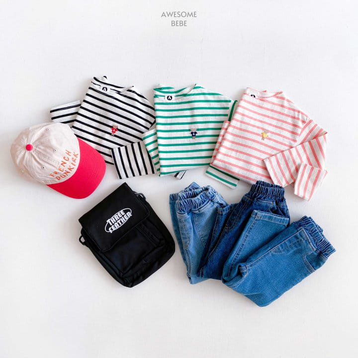 Awesome Bebe - Korean Children Fashion - #minifashionista - Bear Embroidery Saint Tee