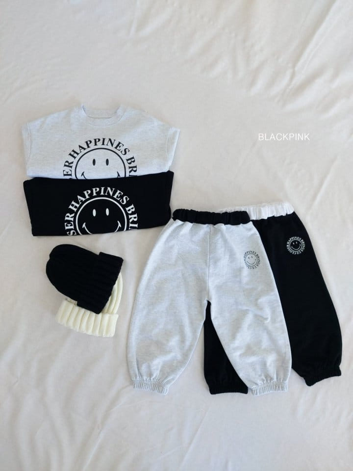 Black Pink - Korean Children Fashion - #childofig - Smile Top Bottom Set