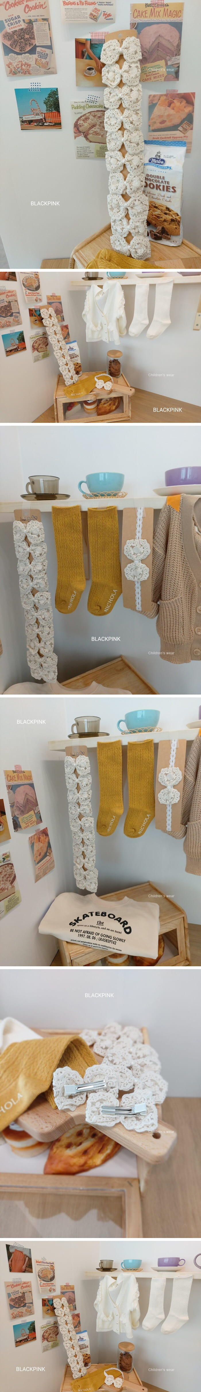 Black Pink - Korean Children Fashion - #designkidswear - Lace Hair Clip  - 2