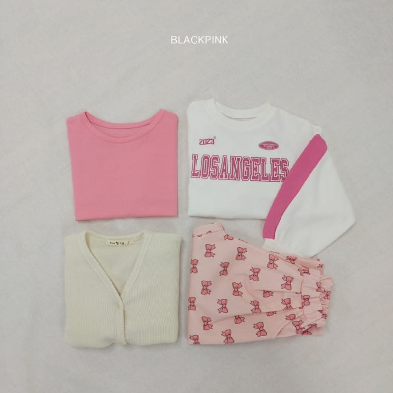 Black Pink - Korean Children Fashion - #fashionkids - Heart Ribbon Pants - 6