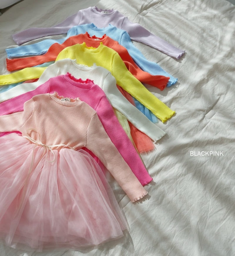 Black Pink - Korean Children Fashion - #fashionkids - Rib Sha Sha One-Piece