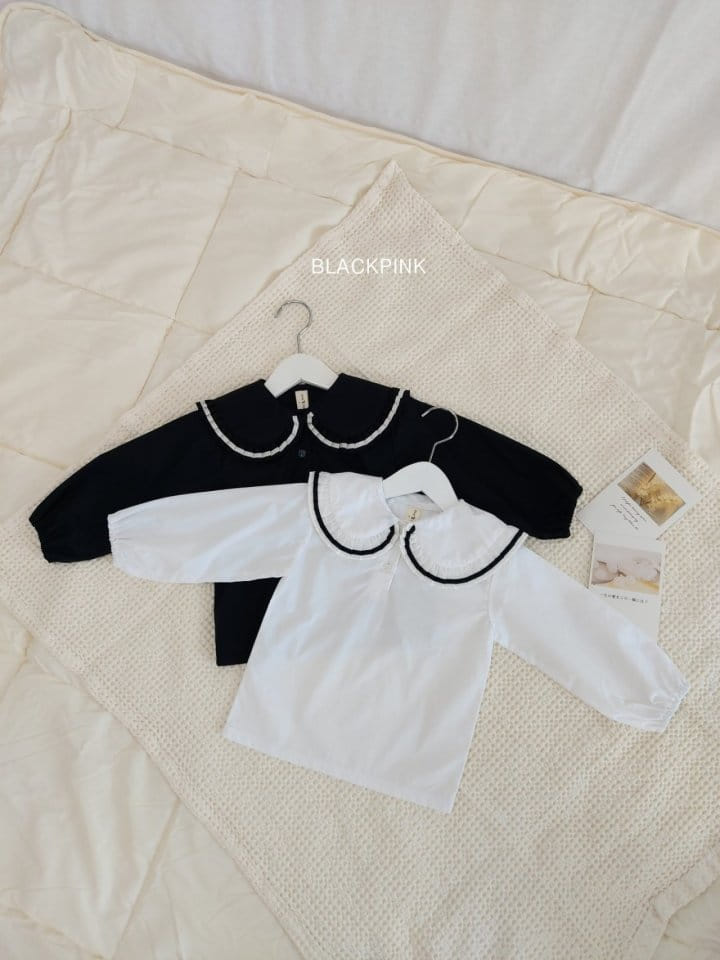 Black Pink - Korean Children Fashion - #fashionkids - Wrinkle Tape Blouse