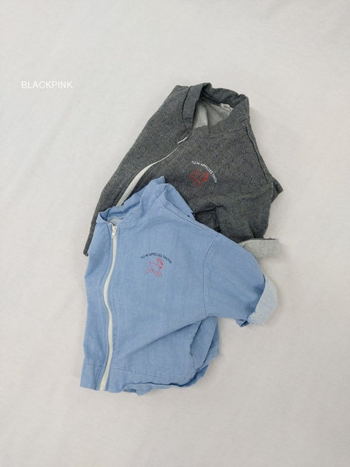 Black Pink - Korean Children Fashion - #kidzfashiontrend - Puppy Denim Jacket
