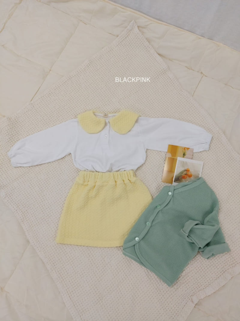 Black Pink - Korean Children Fashion - #todddlerfashion - Pon Pon Skirt Top Bottom Set - 6