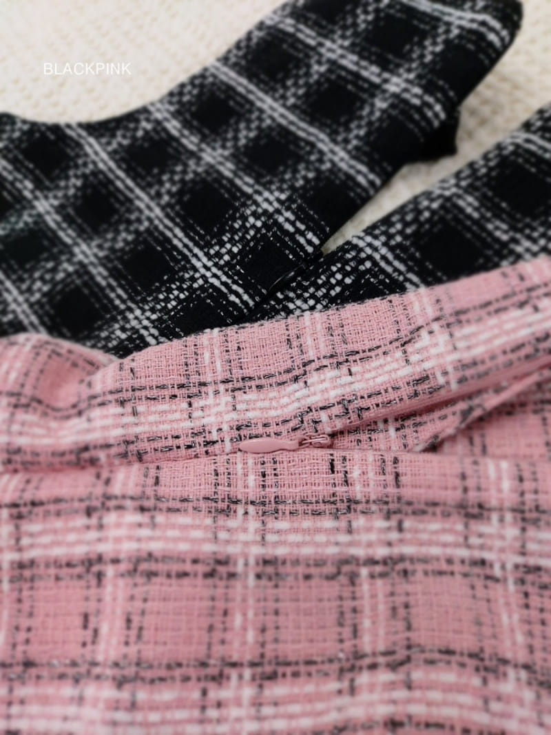 Black Pink - Korean Children Fashion - #prettylittlegirls - Tweed One-Piece - 4