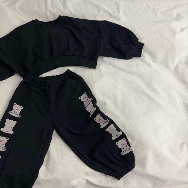 Boboj - Korean Children Fashion - #childofig - Front And Back Bear Top Bottom Set - 11
