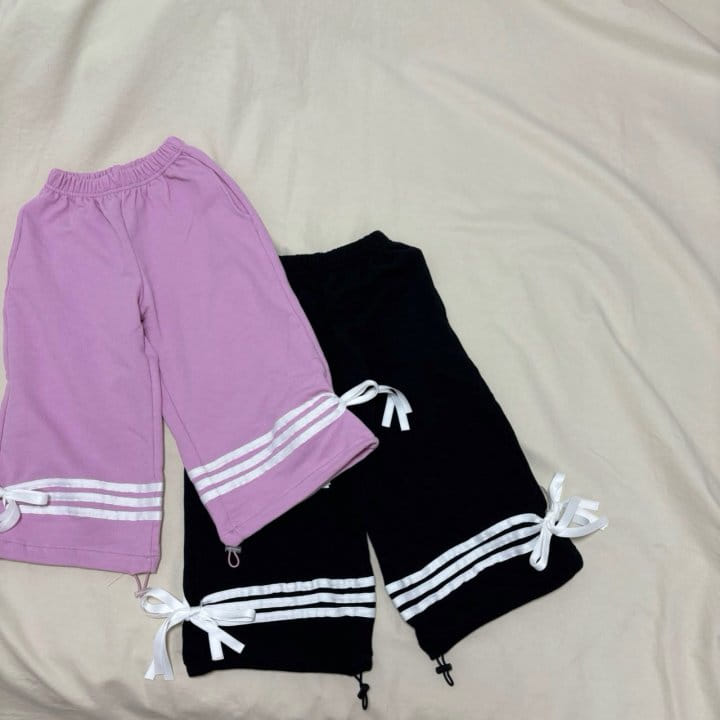 Boboj - Korean Children Fashion - #kidsstore - Width Line Pants With Adult