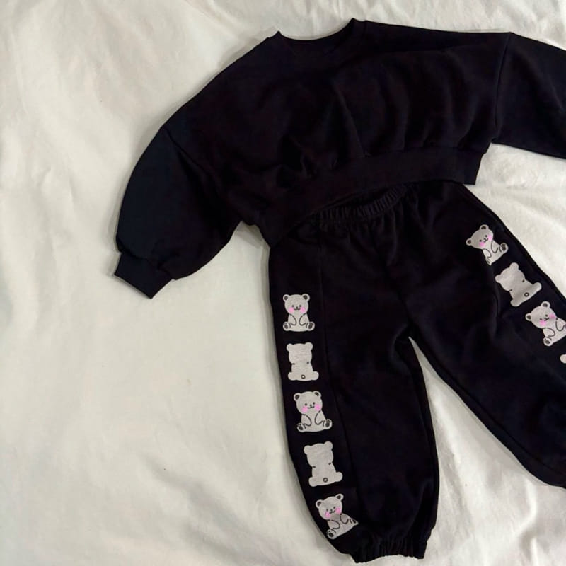 Boboj - Korean Children Fashion - #Kfashion4kids - Front And Back Bear Top Bottom Set - 4