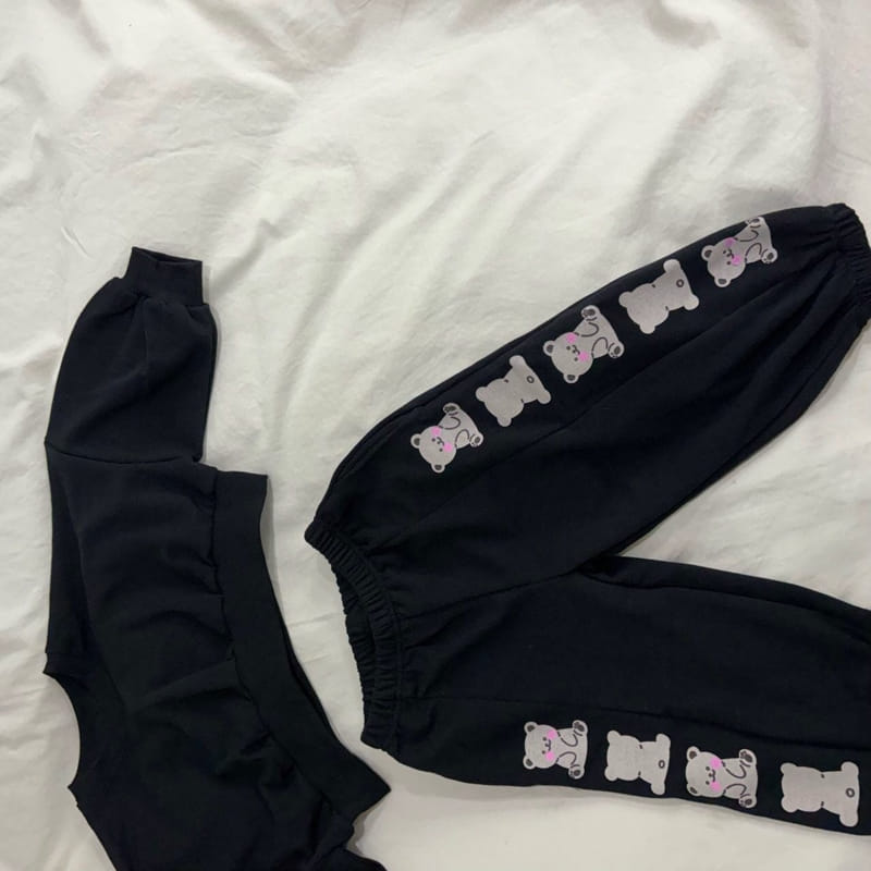 Boboj - Korean Children Fashion - #magicofchildhood - Front And Back Bear Top Bottom Set - 5