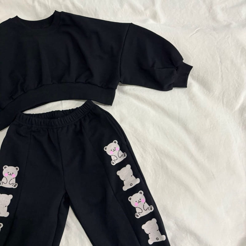 Boboj - Korean Children Fashion - #minifashionista - Front And Back Bear Top Bottom Set - 6