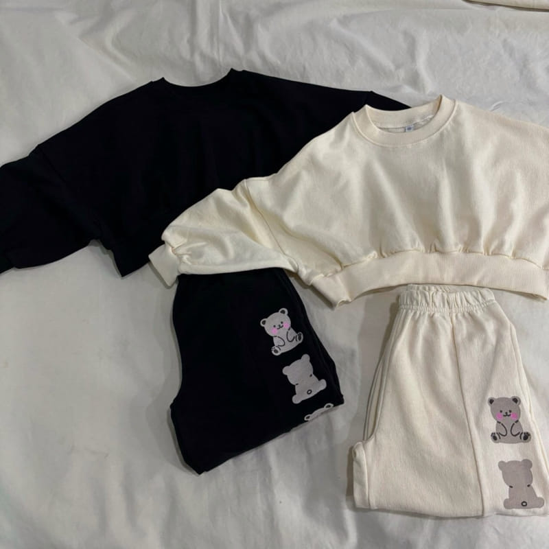 Boboj - Korean Children Fashion - #stylishchildhood - Front And Back Bear Top Bottom Set - 10