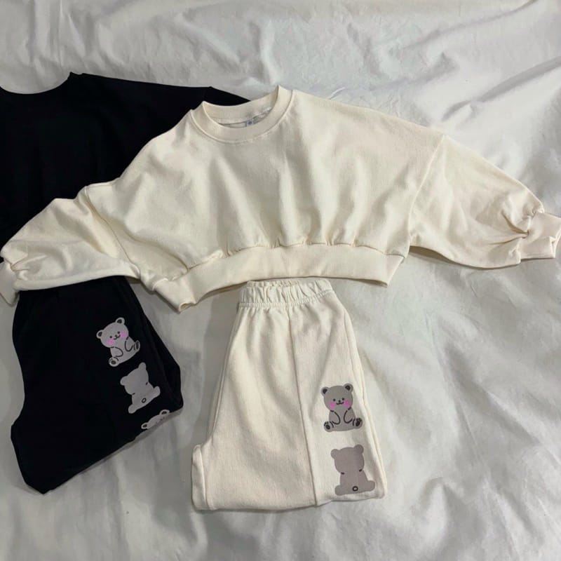 Boboj - Korean Children Fashion - #toddlerclothing - Front And Back Bear Top Bottom Set - 9