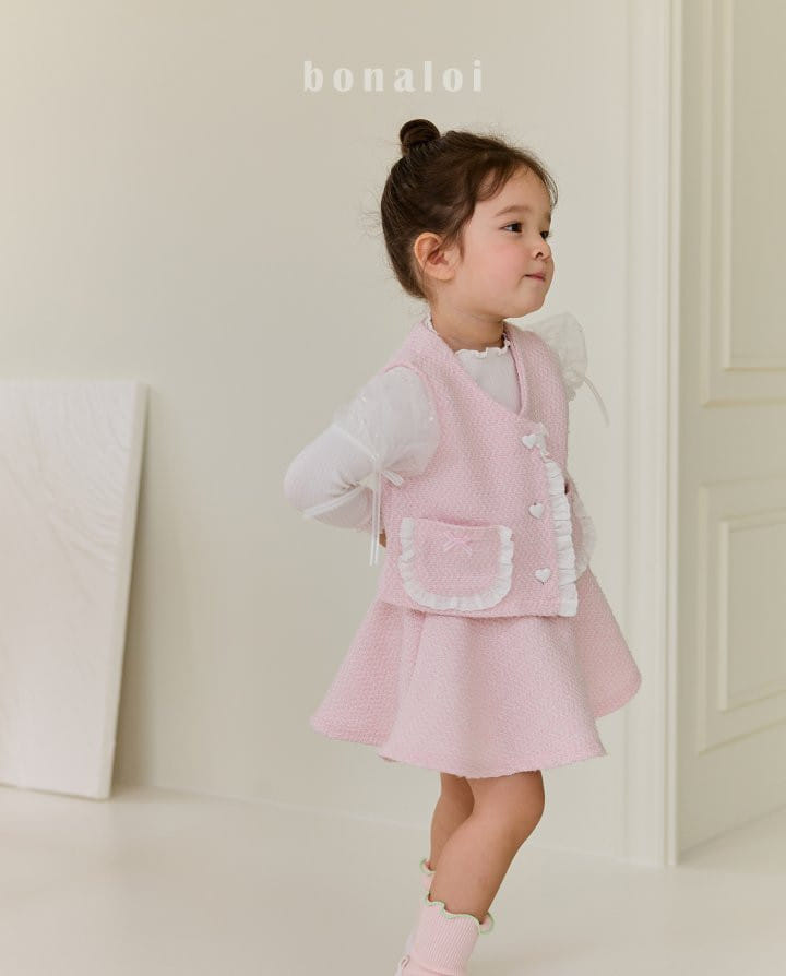 Bonaloi - Korean Children Fashion - #childofig - Ero Vest Top Bottom Set - 3