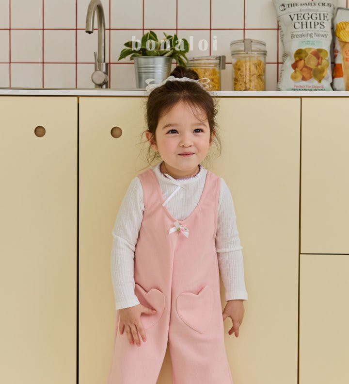 Bonaloi - Korean Children Fashion - #fashionkids - Ribbon Rib Pincott Tee - 3