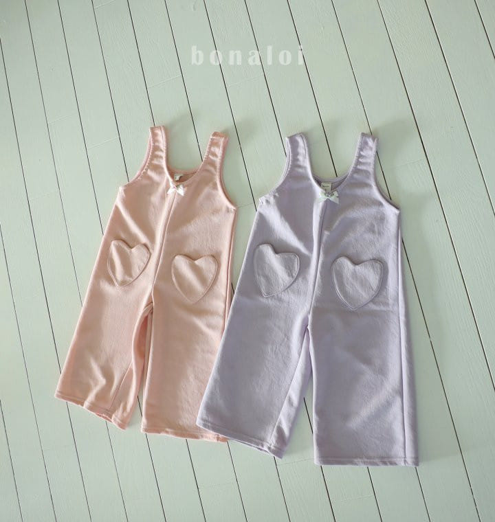 Bonaloi - Korean Children Fashion - #fashionkids - Heart Pocket Overalls - 2