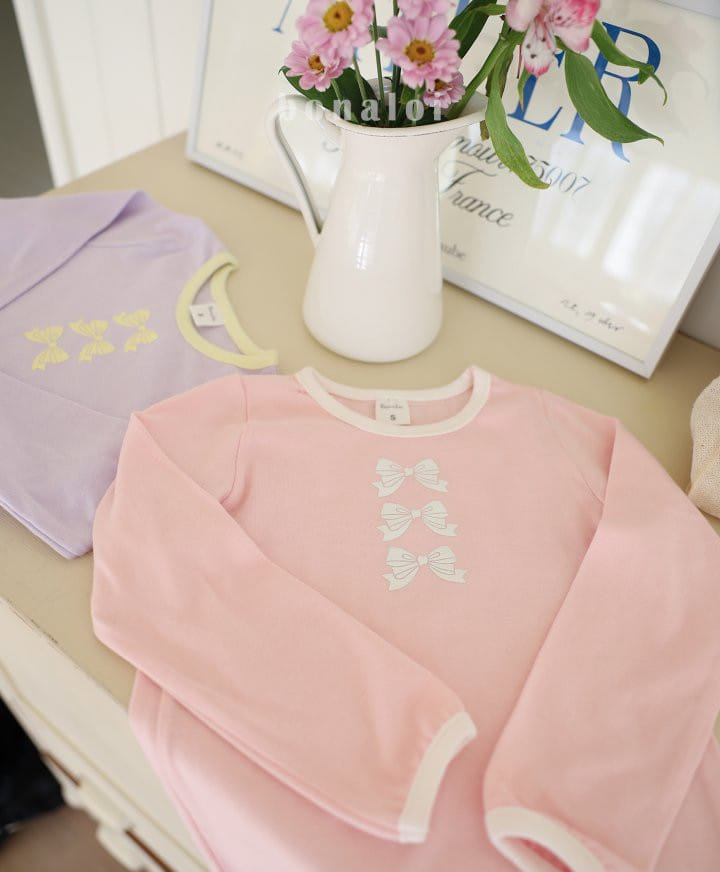 Bonaloi - Korean Children Fashion - #kidsshorts - Ribbon Paint Colort Tee - 2