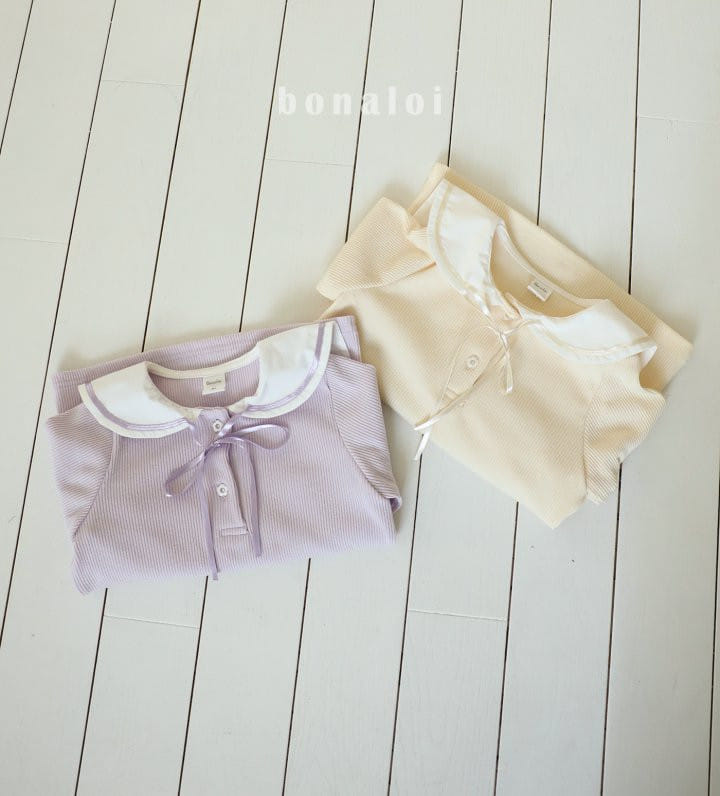 Bonaloi - Korean Children Fashion - #kidsshorts - Sera Ribbon Tee - 2