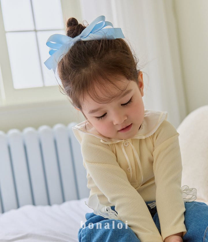 Bonaloi - Korean Children Fashion - #littlefashionista - Sera Ribbon Tee - 6